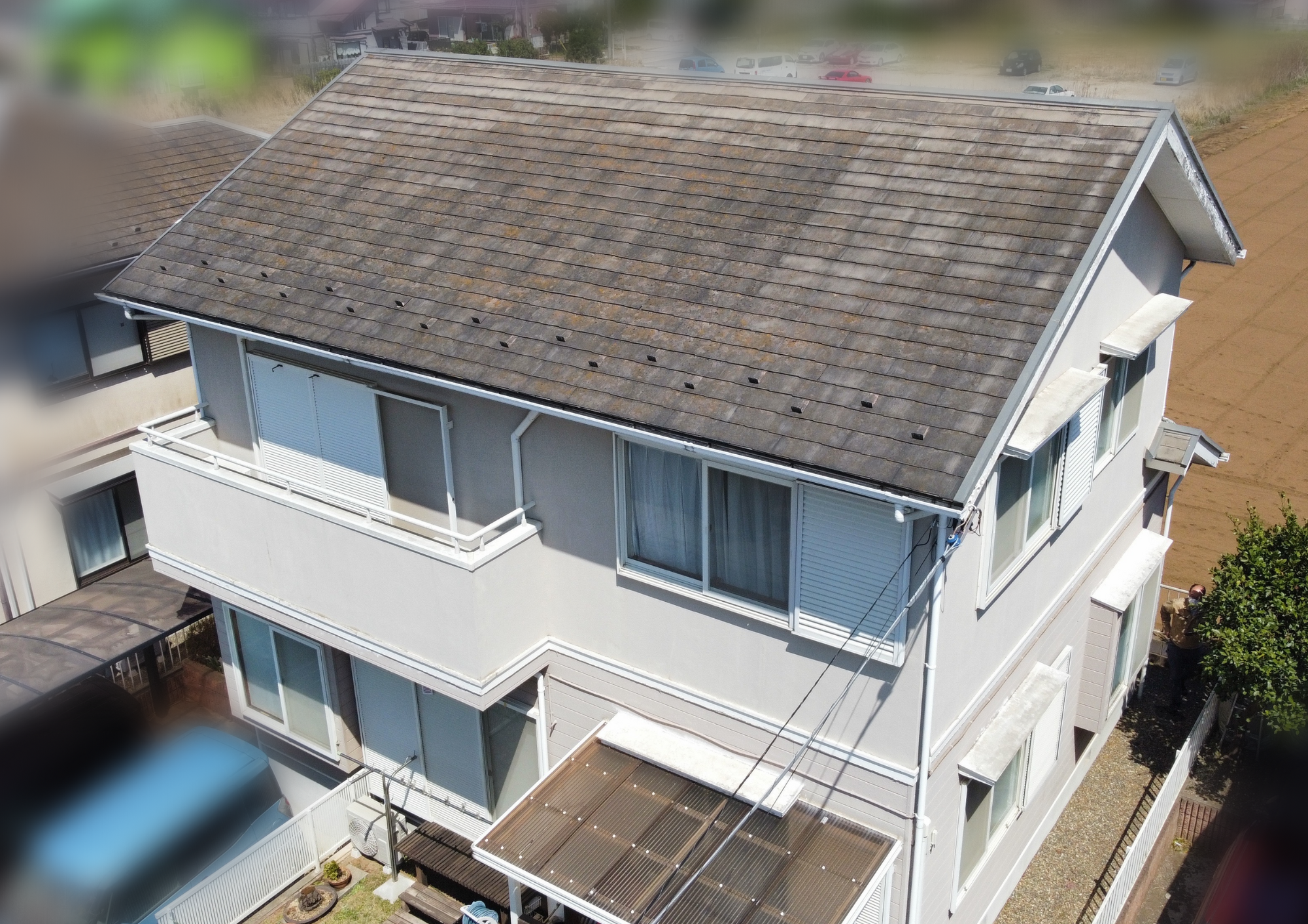 八街市榎戸学園台　K様邸　ドローン外観施工前