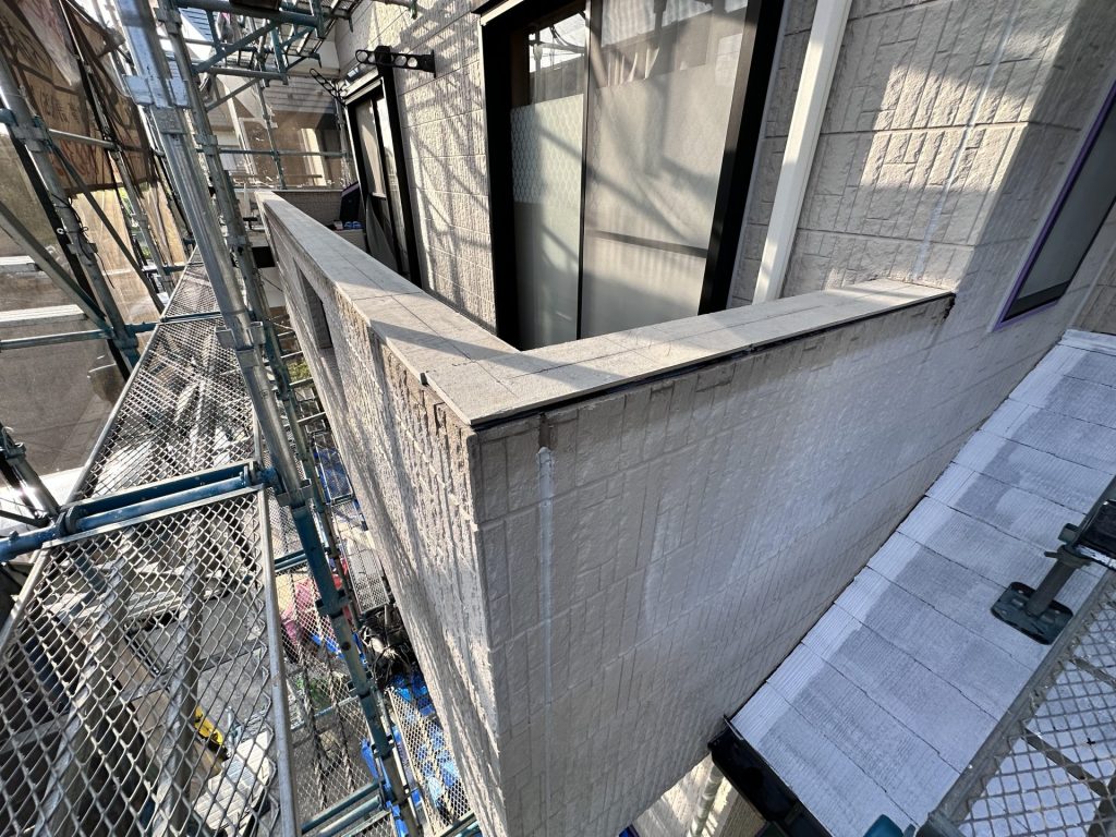 市原市五井　バルコニー笠木の修理　サイディング施工