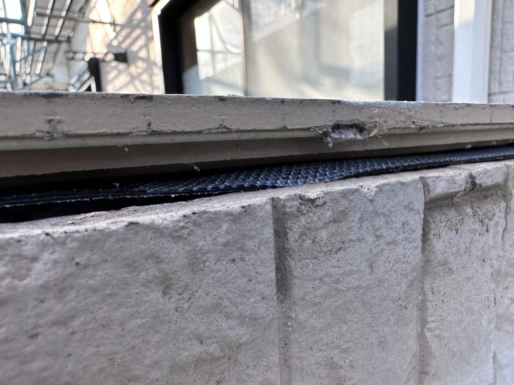 市原市五井　バルコニー笠木の修理　笠木下地の断面