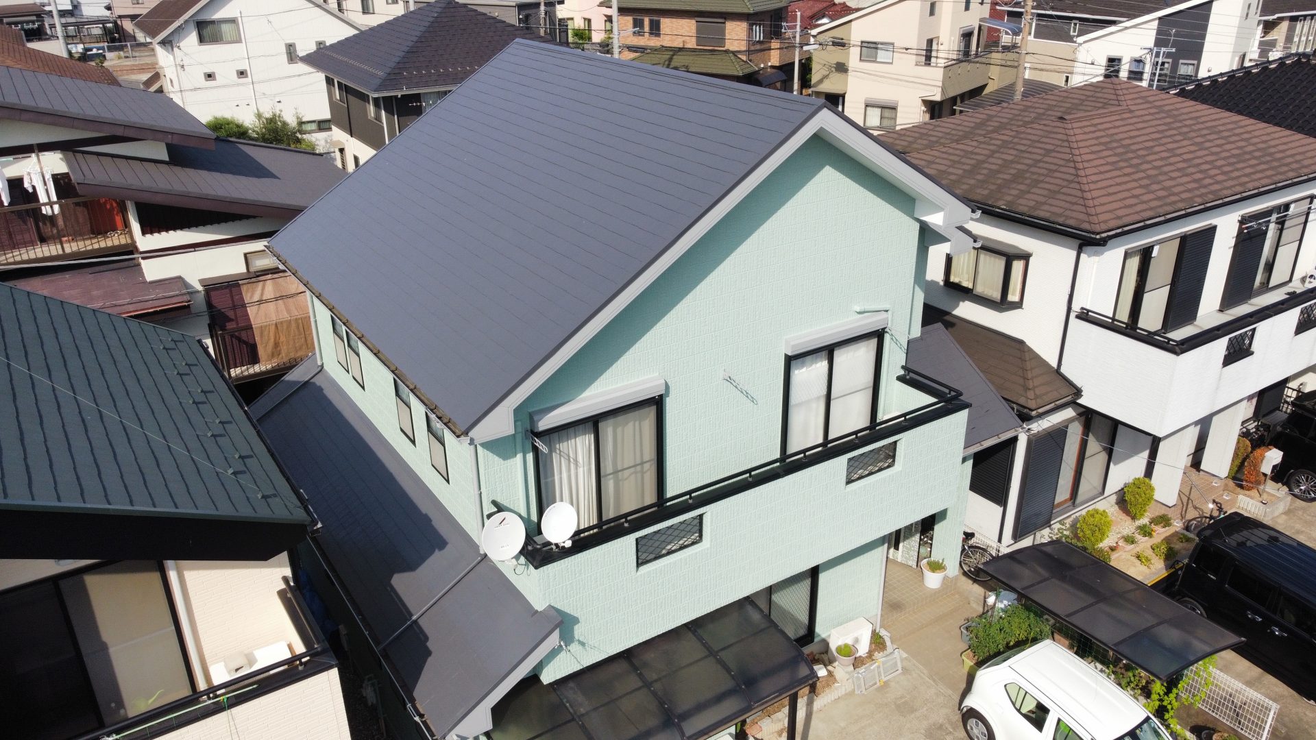 市原市五井｜アルミ笠木・破風板の雨漏り修繕｜築25年 外壁・屋根塗装