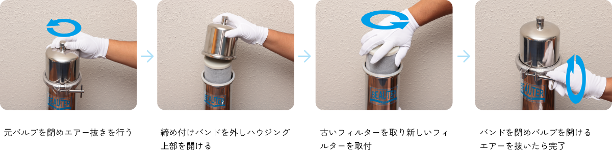 ビューターのフィルターの交換手順